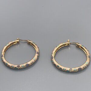 Pokadot Colorful Hoop Earrings